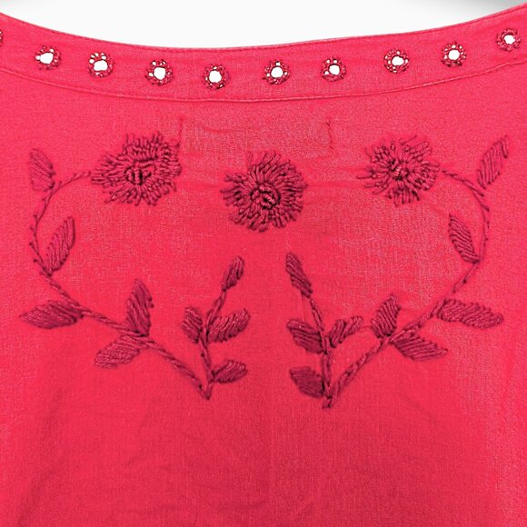 Gudrun sjoden 100% organic cotton floral embroidered ballon sleeve boho tunic M - Picture 6 of 8